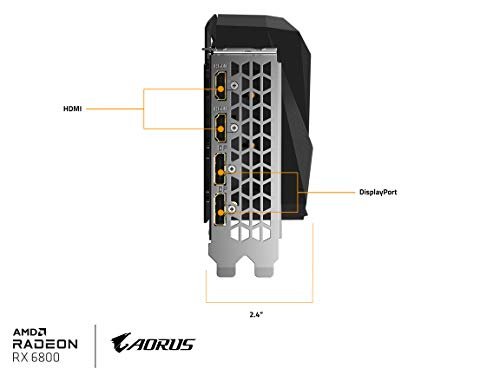 AORUS Radeon RX 6800 Master 16G Graphics Card, MAX-Covered Cooling, 16GB 256-bit GDDR6, GV-R68AORUS M-16GD Video Card