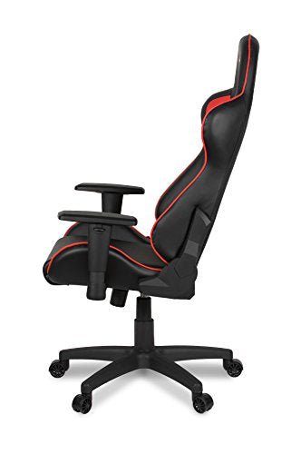 Arozzi - Forte PU Leather Ergonomic Computer Gaming/Office Chair with Recliner, Swivel, Tilt, Rocker, Adjustable Height and Adjustable Lumbar and Neck Support Pillows - Black - Red Accents