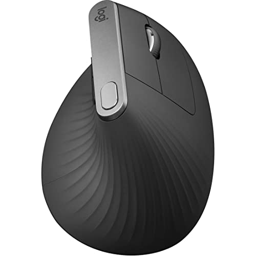 Logitech MX Vertical Wireless Mouse – Advanced Ergonomic Design Reduces Muscle Strain & Lift Vertical Ergonomic Mouse, Wireless, Bluetooth or Logi Bolt USB Receiver, Quiet clicks, 4 Buttons
