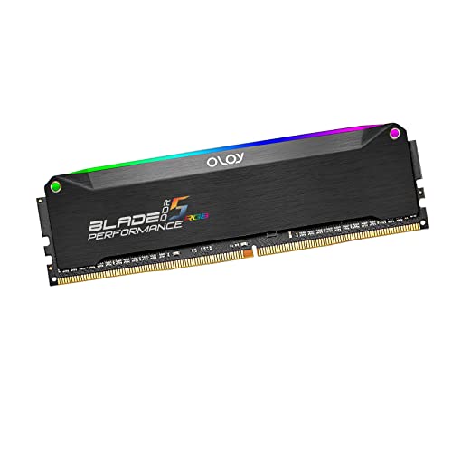 OLOy DDR5 RAM 32GB (2x16GB) Black Hairline Blade RGB 5200 MHz CL40 1.15V UDIMM (MD5U1652400BRKDE)