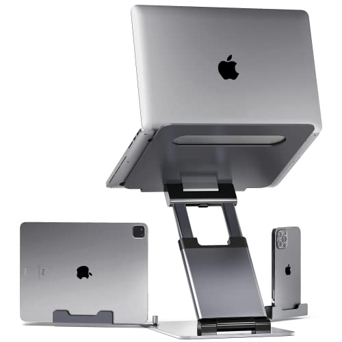 Ergonomic Laptop Stand for Desk, Adjustable Height up to 20", Laptop Riser Computer Pulpit Stand for Laptop, Portable Laptop Stands, Fits MacBook, Laptops 10 15 17 inches Laptop Holder and Laptop Desk