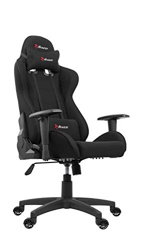 Arozzi - Forte Mesh Fabric Ergonomic Computer Gaming/Office Chair with High Backrest, Recliner, Swivel, Tilt, Rocker, Adjustable Height and Adjustable Lumbar and Neck Support Pillows - Black