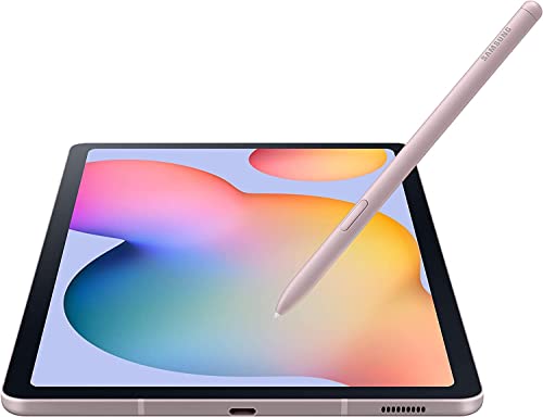 SAMSUNG Galaxy Tab S6 Lite 10.4" 64GB WiFi Android Tablet w/S Pen Included, Dual Speakers, Long Lasting Battery, SM-P610NZIAXAR, Chiffon Rose & Bundle with Swanky Cables Cleaning Kit