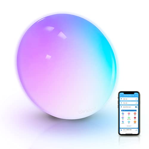 Smart Table Lamp, Winees Bedside Lamp Compatible with Alexa Google Home, WiFi APP Control Night Light, RGB Color Changing Dimmable LED Nightstand Smart Lights for Bedrooms and Living Room