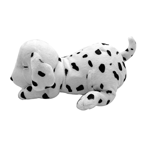 YH YUHUNG 11" Dalmatian Stuffed Animal Electronic Pets Dog with Blink Eyes and Snores,Realistic Dog Plush for Kids