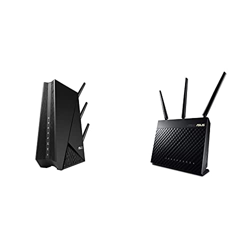 ASUS Dual Band WiFi Repeater & Range Extender (RP-AC1900) & AC1900 WiFi Gaming Router (RT-AC68U) - Dual Band Gigabit Wireless Internet Router, Gaming & Streaming, AiMesh Compatible