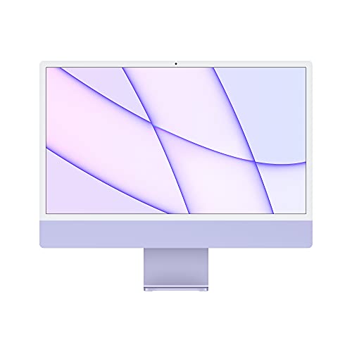 2021 Apple iMac (24-inch, Apple M1 chip with 8‑core CPU and 8‑core GPU, 8GB RAM, 256GB) - Purple