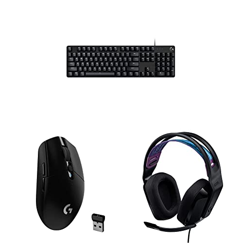 Logitech G413 SE Full-Size Mechanical Gaming Keyboard & Logitech G305 Lightspeed Wireless Gaming Mouse & Logitech G335 Wired Gaming Headset