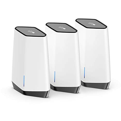 NETGEAR Orbi Pro WiFi 6 Tri-band Mesh System for Business or Home (SXK80B3) - Router with 2 Satellite Extenders | 4 SSIDs, VLAN, QoS | Coverage up to 9,000 sq. ft., 80 Devices | AX6000 (Up to 6Gbps)