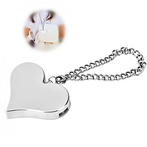 Personal Alarm – Heart Shape Safe Sound Personal Alarm Keychain for Women Kids, 130 DB Loud Siren Song Alarm Keychain ( Silver)