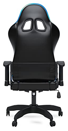 Signature Design by Ashley Lynxtyn Swivel Home Office Gaming Chair with LED Lighting, Black & Gray