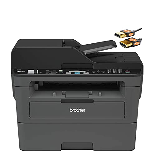 Brother MFC-L2710DW Series Compact Wireless Monochrome Laser All-in-One Printer - Print Copy Scan Fax - Mobile Printing - Auto Duplex Printing - Print Up to 32 Pages/Min - ADF + HDMI Cable