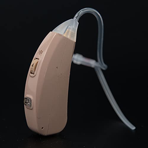Hearing Assist Recharge | Rechargeable BTE Air Conduction Hearing Aid (Both Ears) | FDA Registered with Charging Case | TV Offer with Free Technical Support | Beige