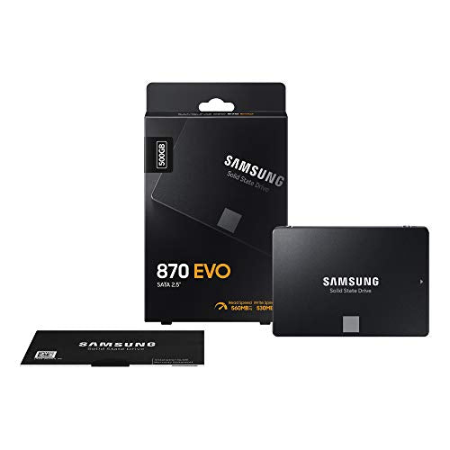 Samsung SSD 870 EVO, 500 GB, Form Factor 2.5”, Intelligent Turbo Write, Magician 6 Software, Black