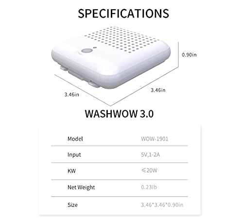 WASHWOW 3.0 Mini Portable Washing Machine(Disinfection Artifact), 0.23lb Small Washer for Small Clothes, Underwear, Sock, Baby and Women in Business Trip, Camping, Apartments, College Rooms, RV’s, Travel【NOT ULTRASONIC】