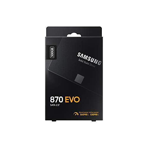 Samsung SSD 870 EVO, 500 GB, Form Factor 2.5”, Intelligent Turbo Write, Magician 6 Software, Black