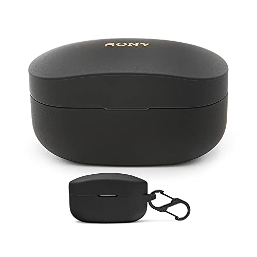 Sony WF-1000XM4 Replacement OEM Charging Case (Black) with Knox Gear Silicone Case with Carabiner Bundle (2 Items)