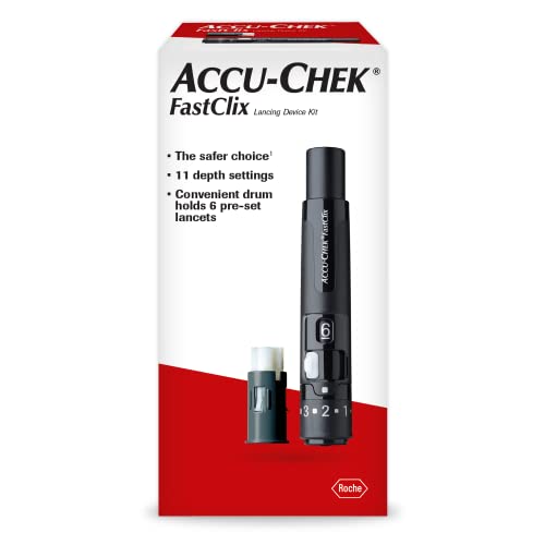 Accu-Chek FastClix Lancing Device and 6 Lancets for Diabetic Blood Glucose Testing (Packaging May Vary)