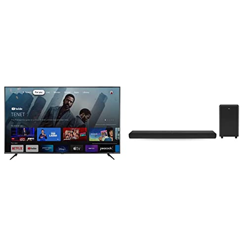 TCL 75" Class 4-Series 4K UHD HDR Smart Google TV – 75S446 with TCL Alto 8 Plus 2.1.2 Channel Dolby Atmos Sound Bar