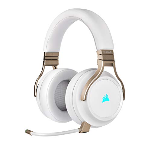 Corsair Virtuoso RGB Wireless Gaming Headset - High-Fidelity 7.1 Surround Sound w/Broadcast Quality Microphone - Memory Foam Earcups - 20 Hour Battery Life - Works with PC, PS5, PS4 - Pearl