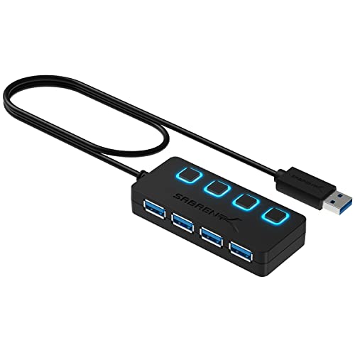 Sabrent 4-Port USB 3.0 Hub with Individual LED Power Switches (HB-UM43)