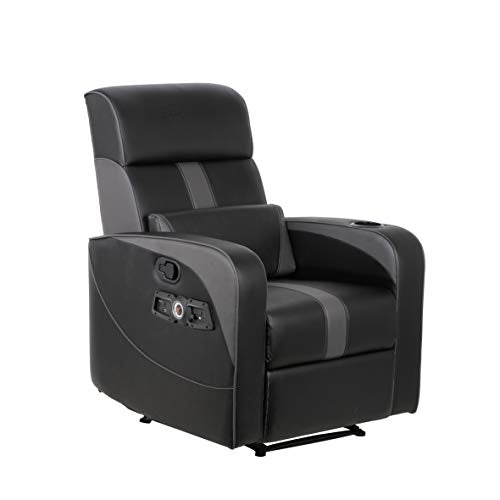 X Rocker Gamma 2.1 Bluetooth Gaming Recliner Chair, 34.84" x 30.31" x 39.37", Black