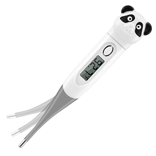 Digital Thermometer, Accurate Oral Underarm Rectal Temperature Thermometer, Flexible Tip & Waterproof（White）