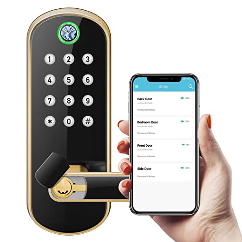 Smart Lock, samtechT Keyless Entry Door Lock, Fingerprint Door Lock, Digital Door Lock, Smart Lock for Front Door, Bedroom Door Lock, Door Lock with Keypad, Electronic Door Lock, Passcode Door Lock