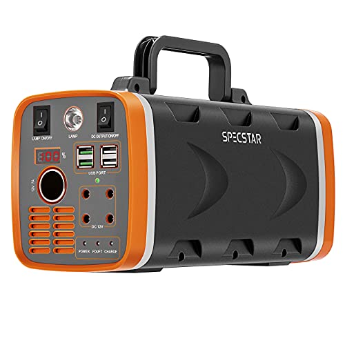 SPECSTAR 500W 78000mAh 288WH Portable Power Station and 104W 10000 Lumen Dual Head LED Work Lights