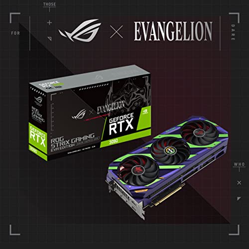 ASUS ROG Strix NVIDIA GeForce RTX 3090 EVA Edition Gaming Graphics Card (PCIe 4.0, 24GB GDDR6X, HDMI 2.1, DisplayPort 1.4a, Axial-tech Fan Design, 2.9-Slot, Super Alloy Power II, GPU Tweak)