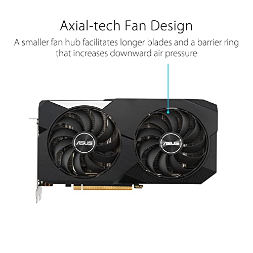 ASUS Dual AMD Radeon RX 6600 XT OC Edition 8GB GDDR6 Gaming Graphics Card (AMD RDNA 2, PCIe 4.0, 8GB GDDR6 Memory, HDMI 2.1, DisplayPort 1.4a, Axial-tech Fan Design, 0dB Technology)