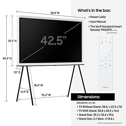 SAMSUNG 43-Inch Class The Serif LS01B Series - QLED 4K Smart TV with Alexa Built-in (QN43LS01BAFXZA, 2022 Model)