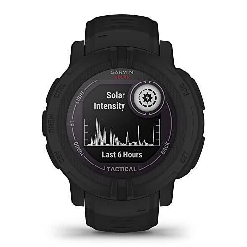 Garmin Instinct 2 Solar Tactical (Black) Rugged GPS Smartwatch - Outdoor Military Watch w/Multi-GNSS & 24/7 Fitness Tracker - Bundle w/PlayBetter TPU Screen Protectors & Charger - Large, 45mm