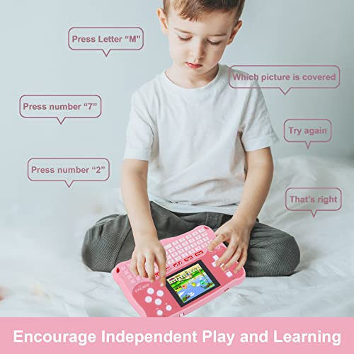 Kids Tablet/Baby Learning Pad with LED Screen/Toddler Tablet with ABC Alphabet/Words/Music/Math Interactive Educational Electronic Toys Gifts Handheld Game for Preschool Boys Girls Ages 3-12