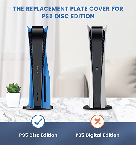 Wedorat PS5 Plate Starlight Blue Faceplate PS5 Cover Skin Replacement, Playstation 5 Game Console Case Cover Hard Shell Hard Shockproof ABS Anti-Scratch PS5 Side Plate Accessories Star Blue