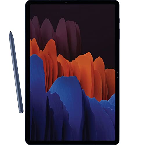 Samsung Galaxy Tab S7+ Plus w/S Pen (128GB, 6GB RAM) 12.4’’, Snapdragon 865+, 10090mAh Battery Wi-Fi Tablet - US Warranty SM-T970 (128GB SD Bundle, Mystic Navy)