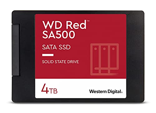 Western Digital 4TB WD Red SA500 NAS 3D NAND Internal SSD - SATA III 6 Gb/s, 2.5"/7mm, Up to 560 MB/s - WDS400T1R0A