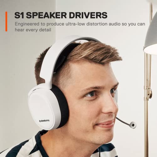 SteelSeries Arctis 3 Console - Stereo Wired Gaming Headset for PlayStation 5 / 4, Xbox Series X|S, Nintendo Switch, VR, Android and iOS - White