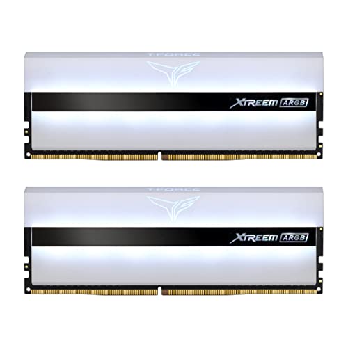 TEAMGROUP T-Force Xtreem ARGB 3600MHz CL18 64GB (2x32GB) PC4-28800 Dual Channel DDR4 DRAM Desktop Gaming Memory Ram (White) - TF13D464G3600HC18JDC01