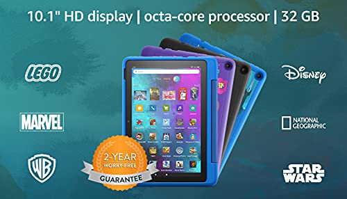 Fire HD 10 Kids Pro tablet, 10.1", 1080p Full HD, ages 6–12, 32 GB, (2021 release), Sky Blue