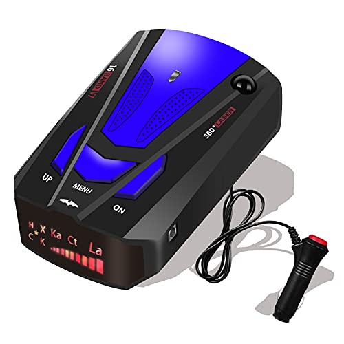 Radar Detector for Cars, Radar Detector for Cars with Voice Prompt Speed, Vehicle Speed Alarm System,LED Display,City/Highway Mode,Auto 360 Degree Detection for Cars 01(Blue)