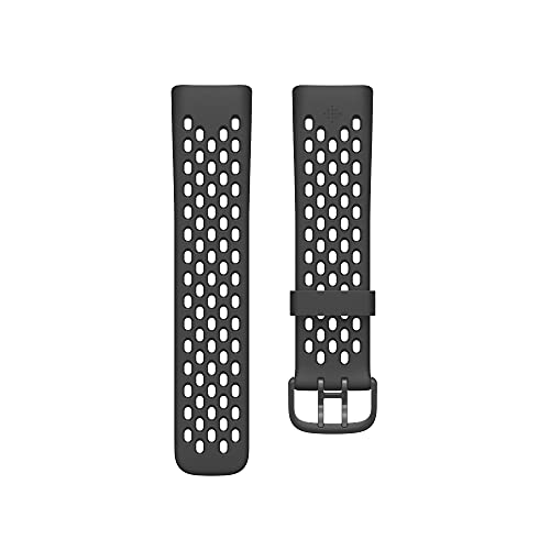 Fitbit Charge 5 Sport Accessory Band, Official Fitbit Product, Black, Small