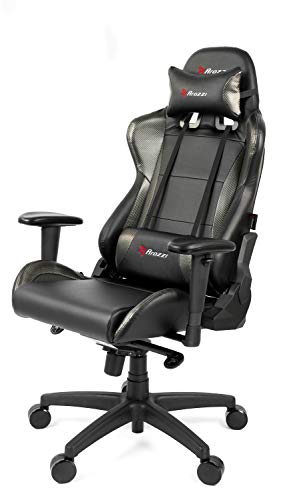 Arozzi - Verona Professional V2 Ergonomic Computer Gaming/Office Chair with Recliner, Swivel, Tilt, Rocker, Adjustable Height and Adjustable Lumbar and Neck Support - Black - Carbon Black Accents