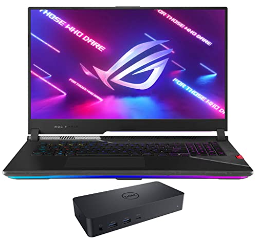 ASUS ROG Strix Scar 17 G733ZS Gaming & Entertainment Laptop (Intel i9-12900H 14-Core, 64GB DDR5 4800MHz RAM, 2x8TB PCIe SSD RAID 0 (16TB), GeForce RTX 3080, 17.3" Win 11 Pro) with D6000 Dock