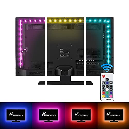 LED Strip Lights,Vansky Bias Lighting Strip for TV USB Powered for 40-60 Inch Flat Screen TV, Desktop PC - 16 Multi Colors (Reduce Eye Fatigue and Increase Image Clarity)--Waterpoof