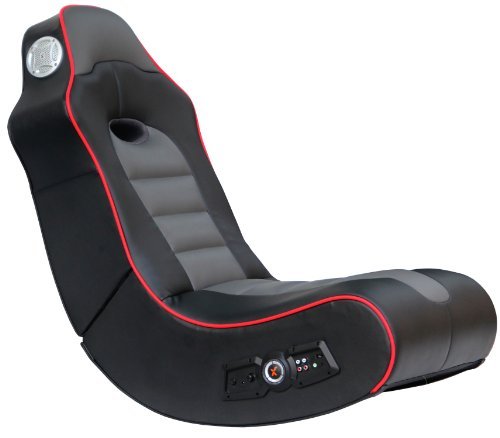 X Rocker 5172601 Gaming Chair, 36.81 x 32.28 x 20.89, Black/Red Piping