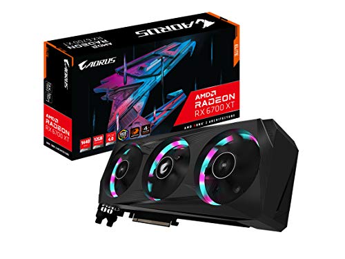 AORUS Radeon RX 6700 XT Elite 12G Graphics Card, WINDFORCE 3X Cooling System, 12GB 192-bit GDDR6, GV-R67XTAORUS E-12GD Video Card