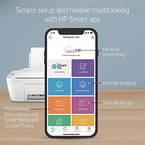 H-P All-in-One Wireless Color Inkjet Printer, Print, Copy, Scan, Wireless USB Connectivity Mobile Printing with NeeGo 6 Feet Printer Cable