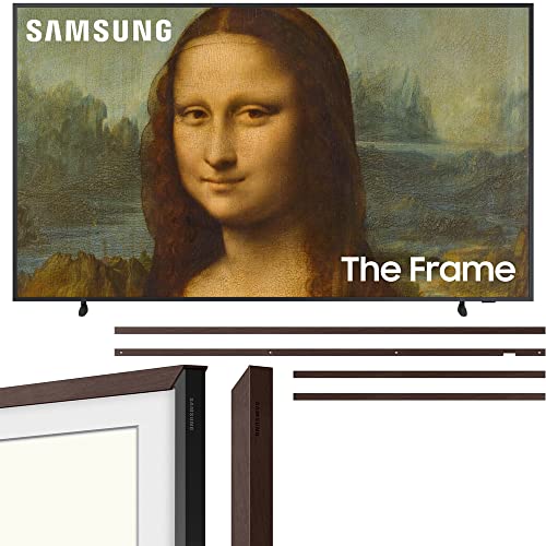 Samsung QN85LS03BA 85 inch The Frame QLED 4K UHD Quantum HDR Smart TV (2022) Bundle with Samsung 85" Customizable Bezel Modern Brown