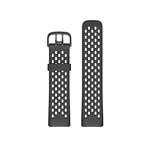 Fitbit Charge 5 Sport Accessory Band, Official Fitbit Product, Black, Small